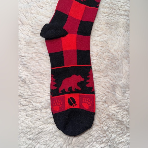 Alaska Socks Wild Pairs Crew Socks Unisex Size 6-12 Polyester Elastane Red Plaid - Picture 6 of 6